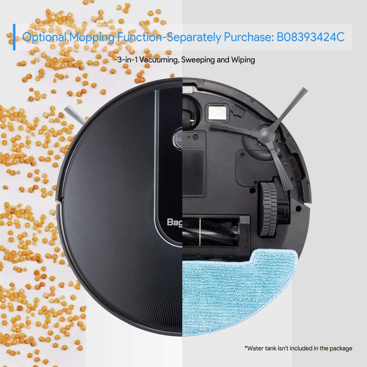 50% off Amazon！Bagotte BG700 Robot Vacuum, Wi-Fi Robotic Vacuum Cleaner with Mop, 2.7" Thin, Strong Suction, Work with Alexa, 6 Cleaning Modes, Ideal for Low-Pile Carpet, Floor, Pet Hair