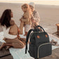 Diaper Bag Backpack with Bassinet black and silver