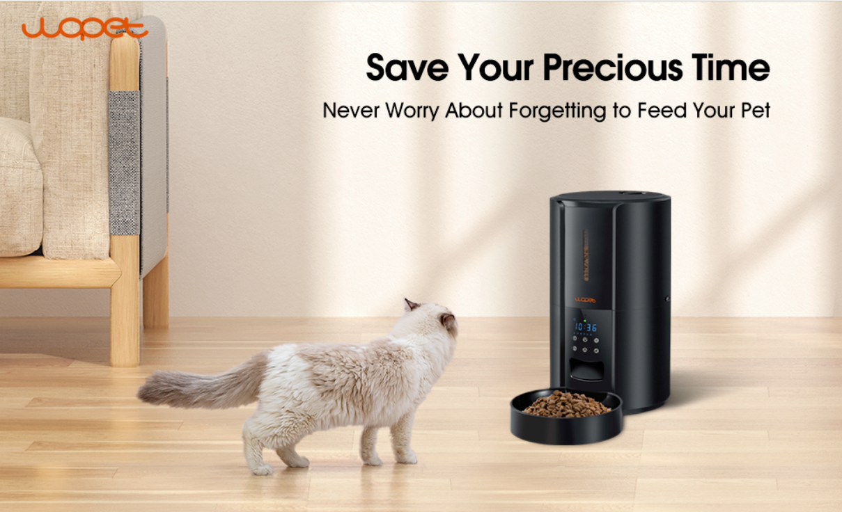WOPET Automatic Cat Feeder, FT70 Plus 5L Auto Pet Dry Food Dispenser with Desicc