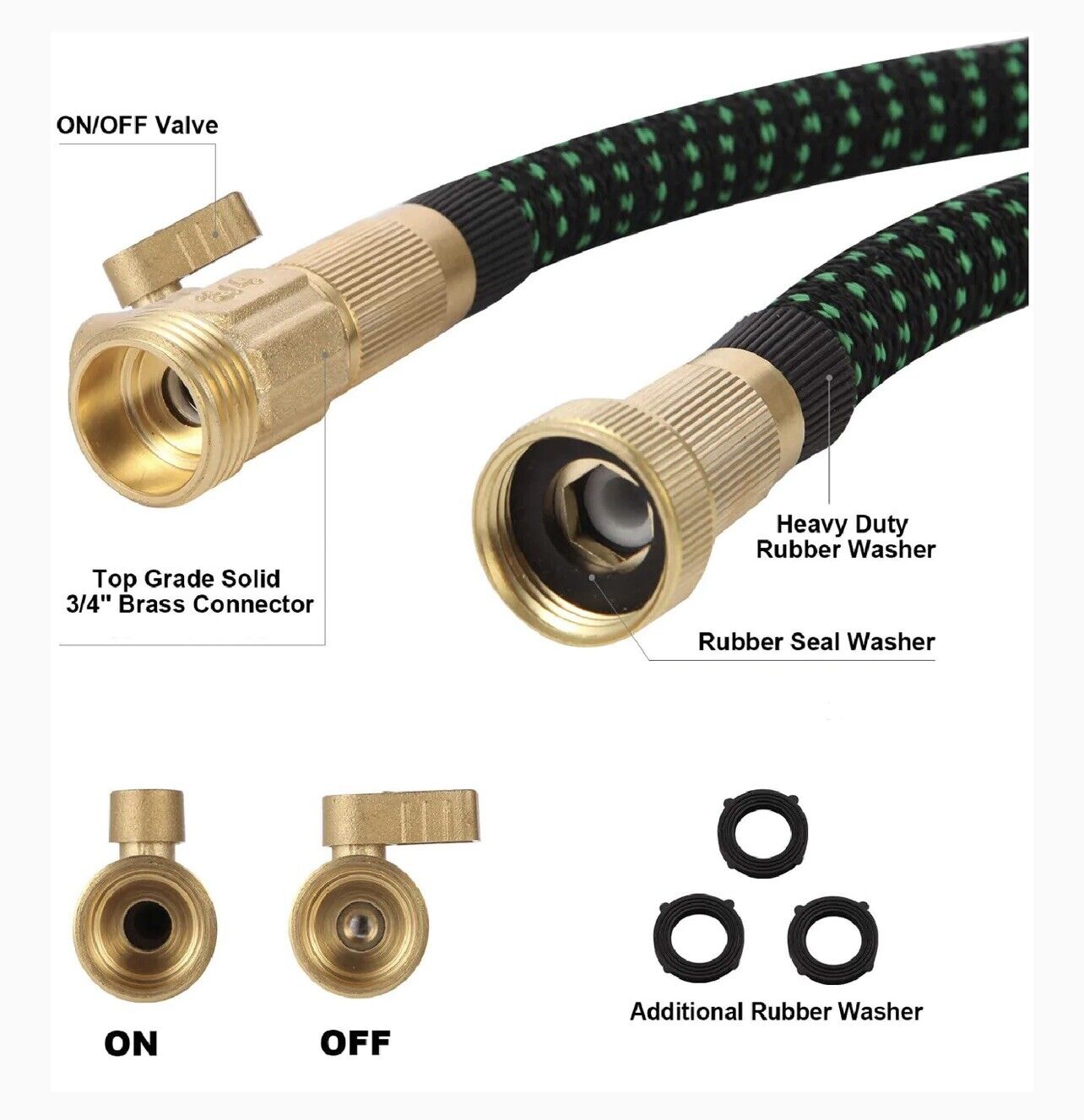 4X Stronger Deluxe Heavy Duty Expandable Flexible Garden Water Hose (50ft,100ft)