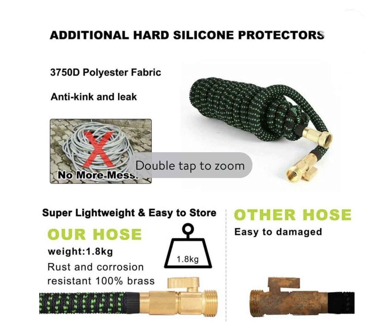 4X Stronger Deluxe Heavy Duty Expandable Flexible Garden Water Hose (50ft,100ft)