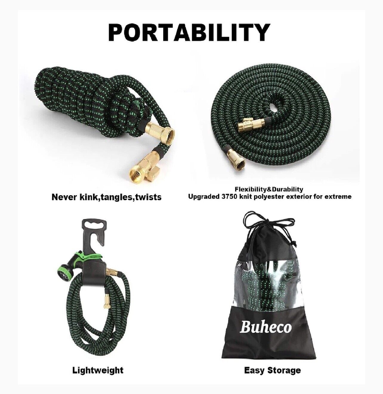 4X Stronger Deluxe Heavy Duty Expandable Flexible Garden Water Hose (50ft,100ft)