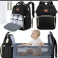 Diaper Bag Backpack with Bassinet black and silver