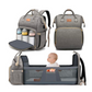Diaper Bag Backpack with Bassinet black and silver