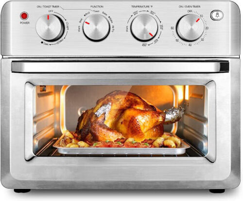 40% off Amazon! DAWAD Air Fryer Toaster Oven Combo 7-in-1 Convection Airfryer Toaster Ovens Countertop with 33 Original Recipes, Bake, Broil, Toast, Reheat, Fry Oil-Free, 19 QT, Stainless Steel