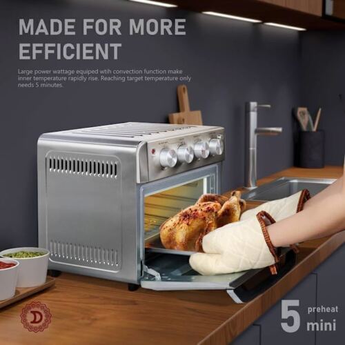 40% off Amazon! DAWAD Air Fryer Toaster Oven Combo 7-in-1 Convection Airfryer Toaster Ovens Countertop with 33 Original Recipes, Bake, Broil, Toast, Reheat, Fry Oil-Free, 19 QT, Stainless Steel