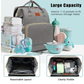 Diaper Bag Backpack with Bassinet black and silver