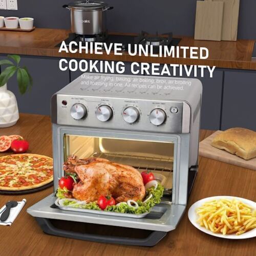 40% off Amazon! DAWAD Air Fryer Toaster Oven Combo 7-in-1 Convection Airfryer Toaster Ovens Countertop with 33 Original Recipes, Bake, Broil, Toast, Reheat, Fry Oil-Free, 19 QT, Stainless Steel